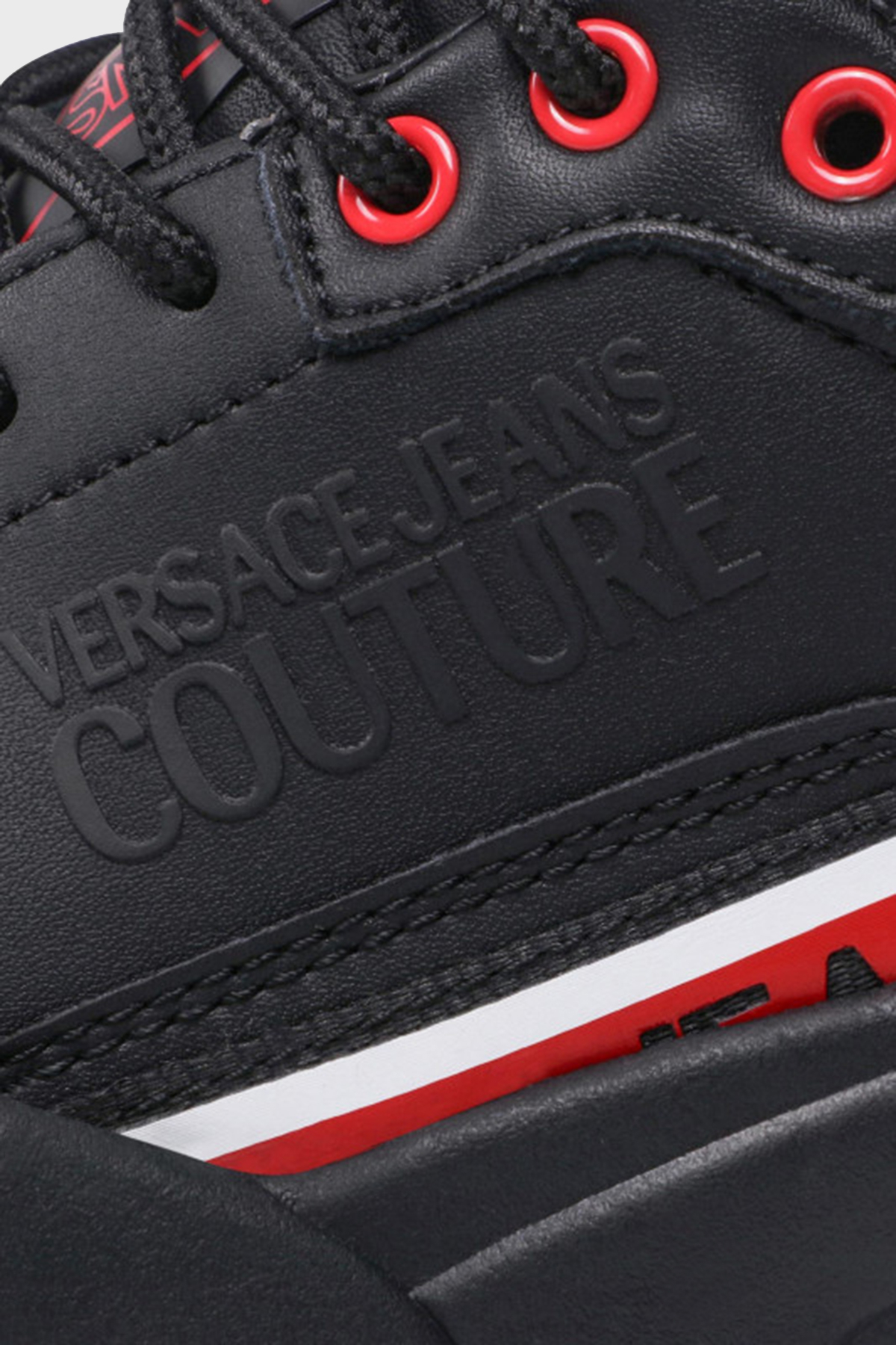 Versace Jeans Couture Logolu Hakiki Deri Sneaker Erkek Ayakkabı 72YA3SFC ZP013 U06 SİYAH