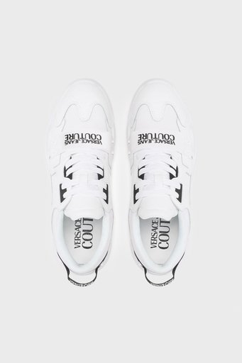 Versace Jeans Couture Logolu Kalın Tabanlı Hakiki Deri Sneaker Erkek Ayakkabı 74YA3SC4 ZP253 003 BEYAZ - 4