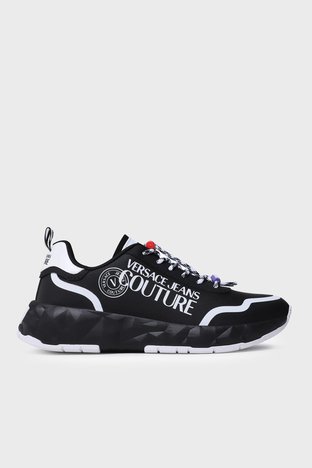 スニーカー VERSACE Men Sneakers 74YA3SBA ZS695 L01 Black Versace Men's Medusa Logo Black Leather Sneakers Shoes US 7