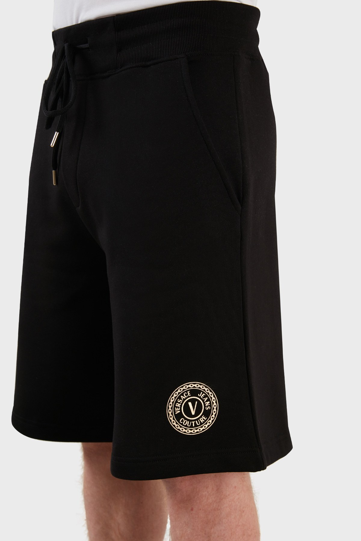 Versace Jeans Couture Logolu Regular Fit % 100 Pamuk Erkek Short 71GADT01 CF00T G89 SİYAH