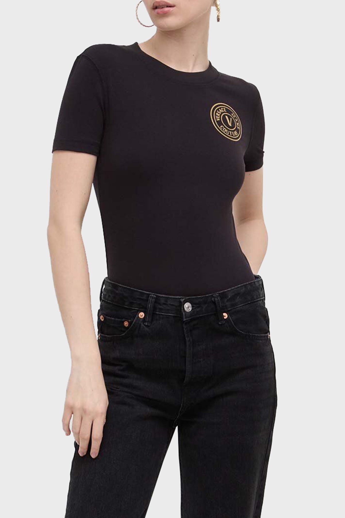 Versace Jeans Couture Pamuklu Regular Fit Bisiklet Yaka