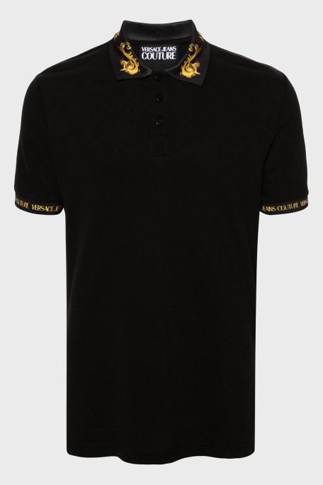 Versace Jeans Couture Pamuklu Slim Fit Erkek Polo Yaka T Shirt 76GAGT00 CJ01T G89 SİYAH - 10