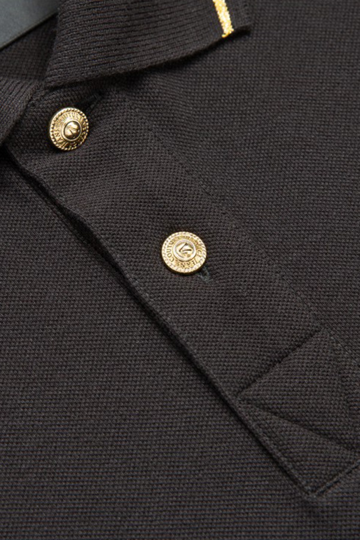 Versace Jeans Couture Slim Fit Pamuklu Düğmeli T Shirt Erkek Polo 71GAG652 J0003 899 SİYAH