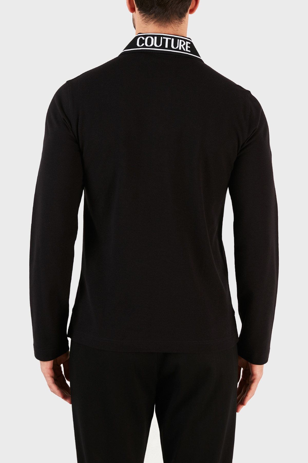 Versace Jeans Couture Logolu Slim Fit % 100 Pamuk T Shirt Erkek Polo B3GWA7T4 36571 899 SİYAH