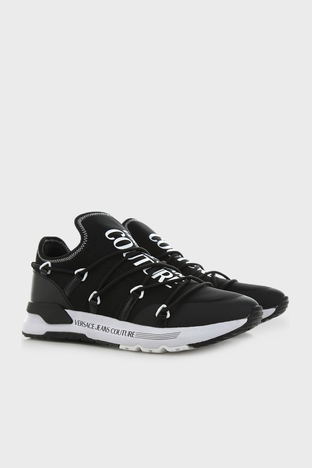 Versace - Versace Logolu Bağcıklı Sneaker Erkek Ayakkabı 74YA3SA6 ZS447 L01 SİYAH (1)