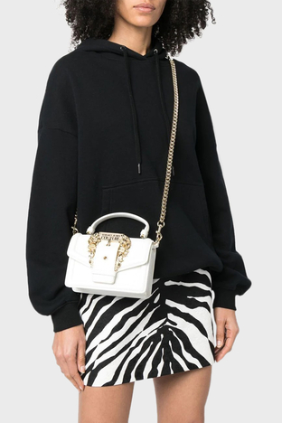 Versace - Versace Logolu Çıkarılabilir Omuz Askılı Bayan Çanta 74VA4BF6 ZS413 003 BEYAZ (1)